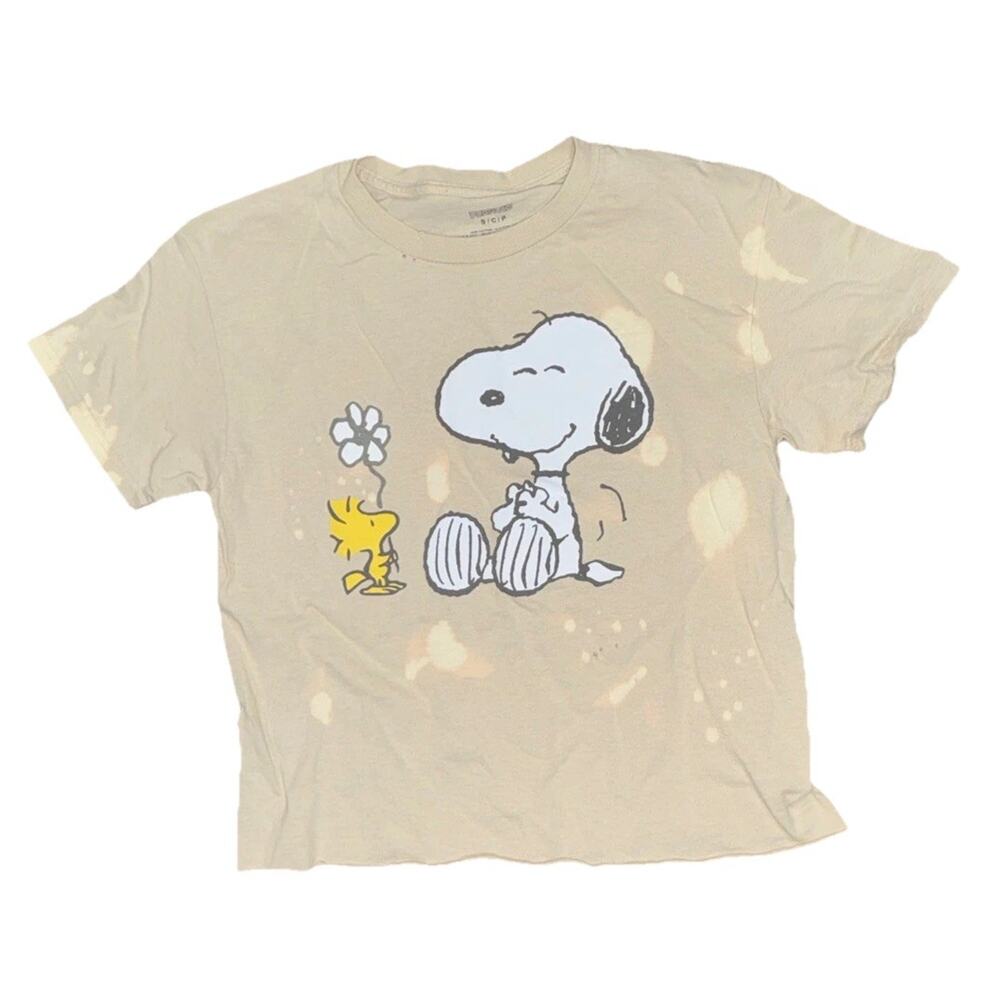 Peanuts Snoopy And Woodstock‎ Trashed T-Shirt Y2K Grunge Small